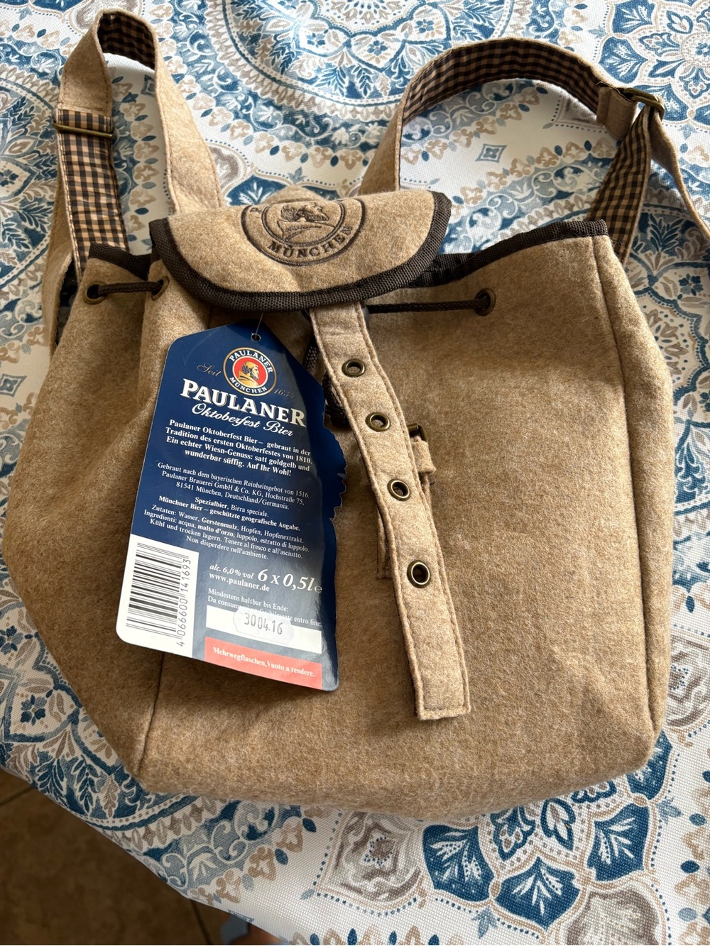 Oktoberfest Paulaner Felt Crossbody Bag